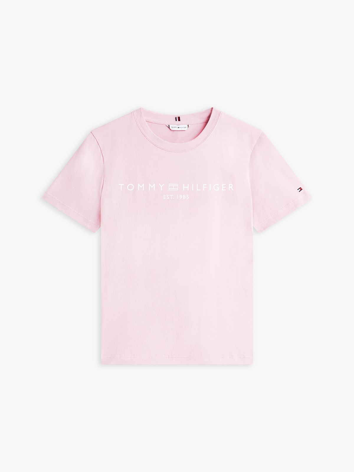 Logo Boxy Jersey Crew Neck T-Shirt — Pink