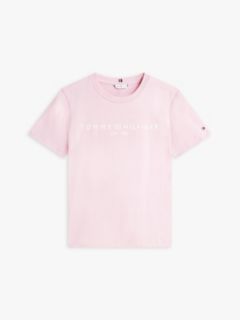 Logo Boxy Jersey Crew Neck T-Shirt — Pink 5