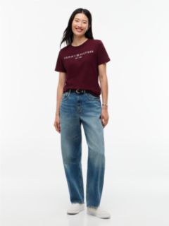 Logo Boxy Jersey Crew Neck T-Shirt — Red 2
