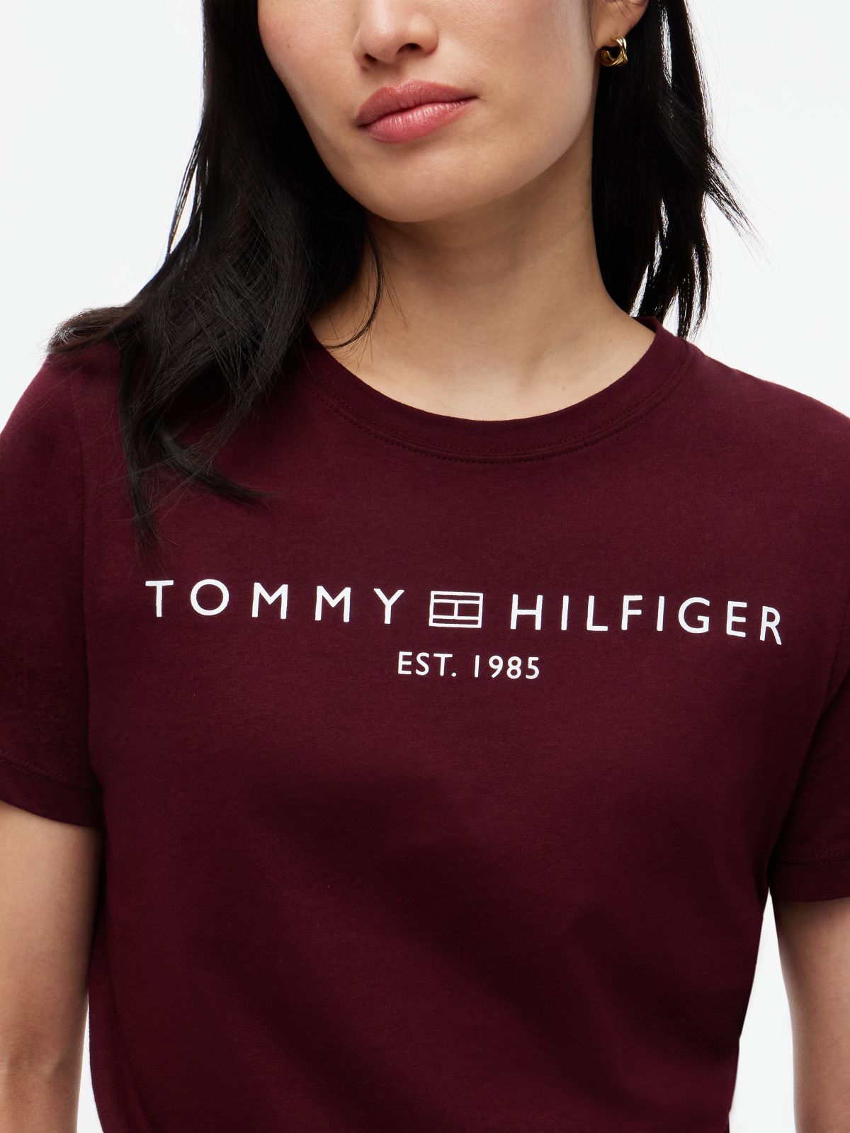 Logo Boxy Jersey Crew Neck T-Shirt — Red