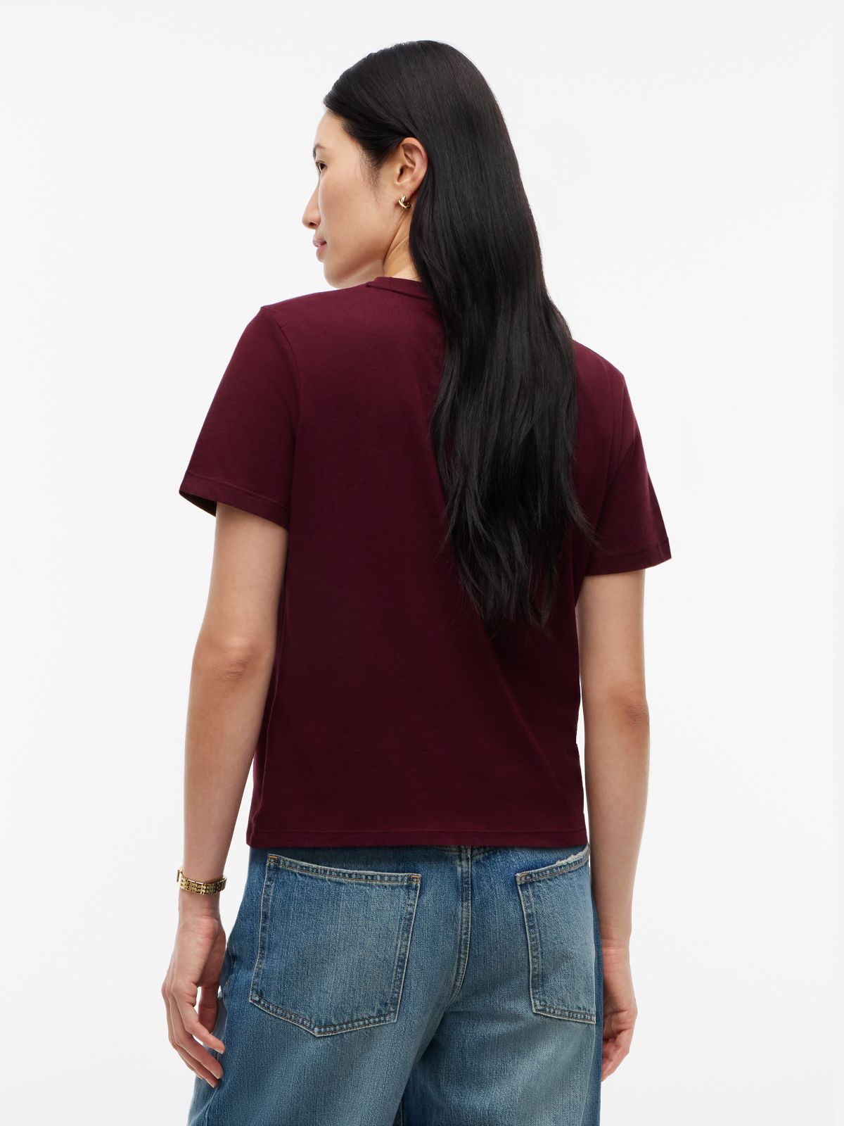 Logo Boxy Jersey Crew Neck T-Shirt — Red