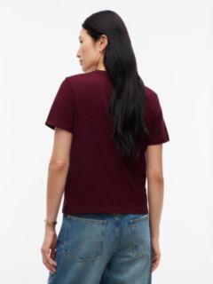 Logo Boxy Jersey Crew Neck T-Shirt — Red 4
