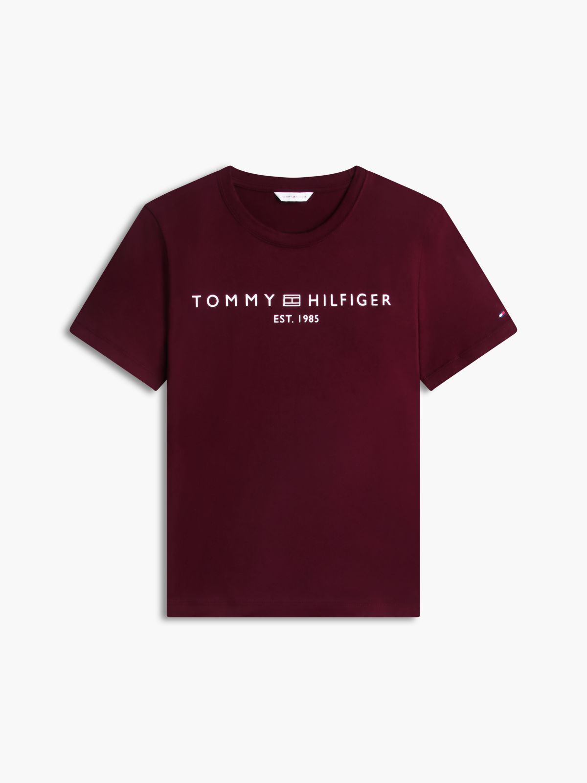 Logo Boxy Jersey Crew Neck T-Shirt — Red