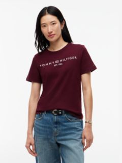 Logo Boxy Jersey Crew Neck T-Shirt — Red 1