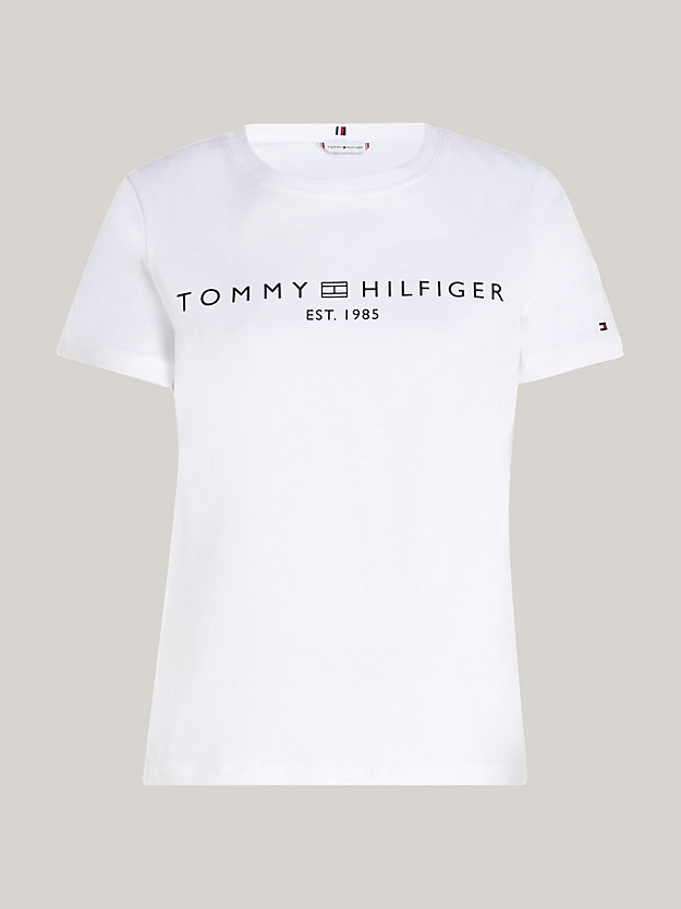 Signature Crew Neck Logo T-Shirt | White | Tommy Hilfiger