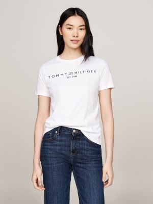 T-shirt manches longues Tommy Hilfiger Blyss blanc pour femme - Tou