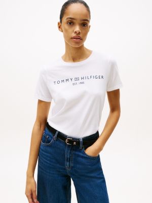 White tommy hilfiger on sale t shirt women's