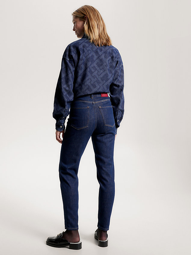denim gramercy tapered jeans mit hohem bund für damen - tommy hilfiger