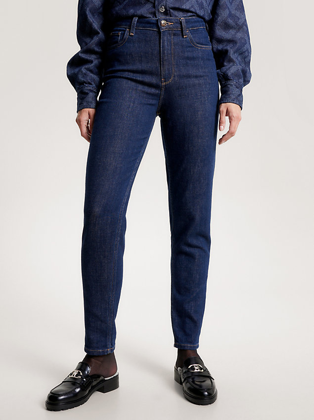 denim gramercy tapered jeans mit hohem bund für damen - tommy hilfiger