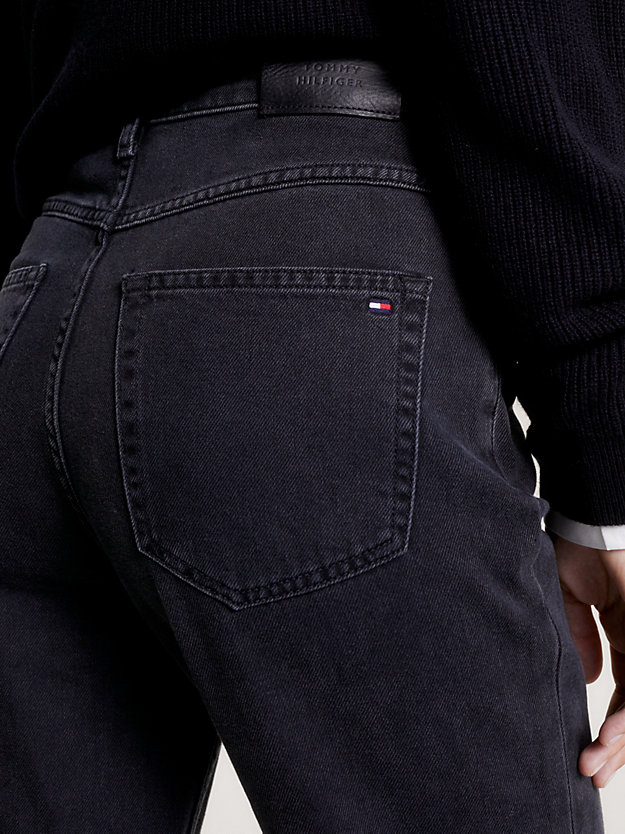 jeans classics straight fit a vita alta neri denim da donna tommy hilfiger