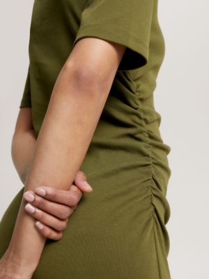 Olive green tee hot sale shirt dress