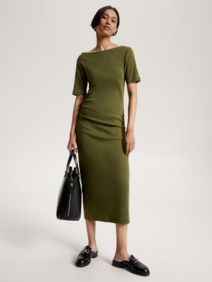 T shirt shop dress olive green