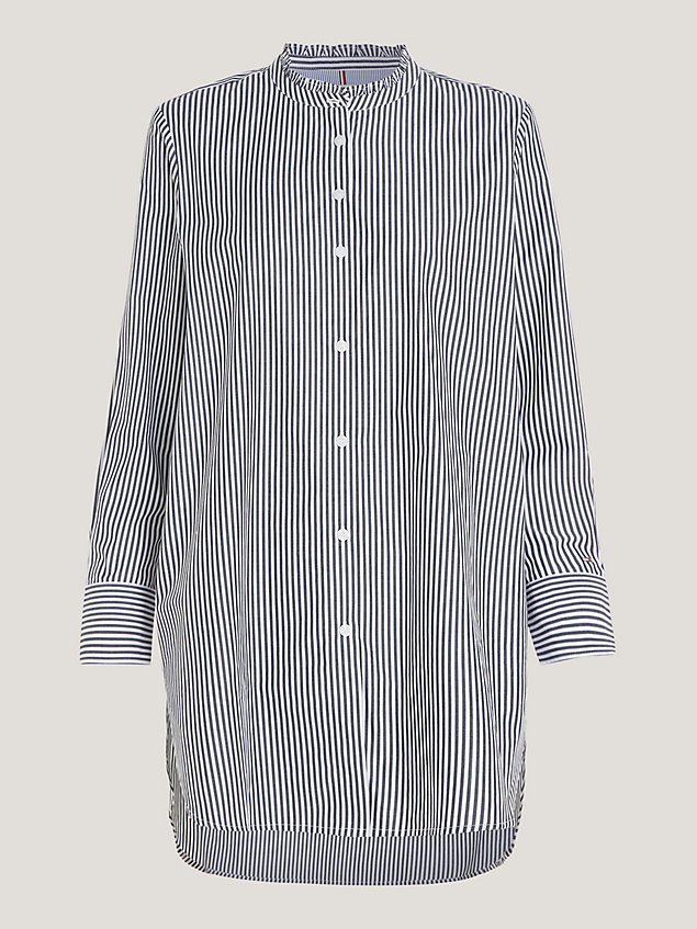 blue stripe relaxed fit longline shirt for women tommy hilfiger