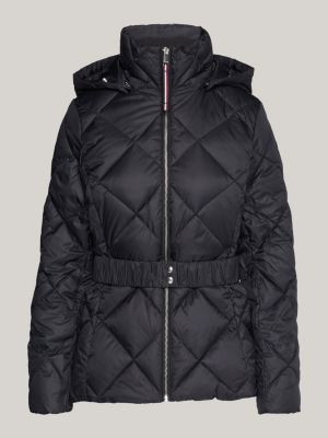 Elevated Belted Quilted Jacket | Black | Tommy Hilfiger