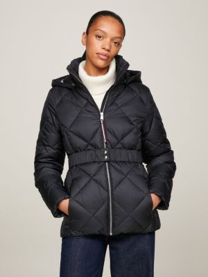 Hilfiger Gürtel Steppjacke Tommy | Schwarz Elevated | mit