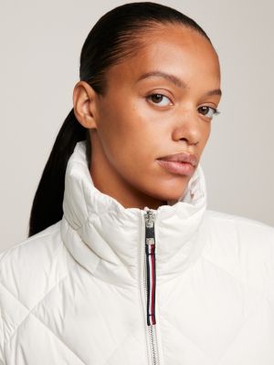 Elevated Belted Quilted Jacket White Tommy Hilfiger