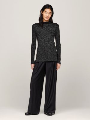 Black 2025 metallic turtleneck