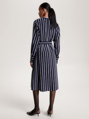 Argyle Stripe Midi Shirt Dress | Tommy Hilfiger | Blue