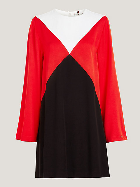 red fit-and-flare kleid mit argyle-muster für damen - tommy hilfiger