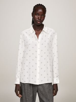 Tommy Hilfiger – monogram oversized shirt – women – Ofive Egypt