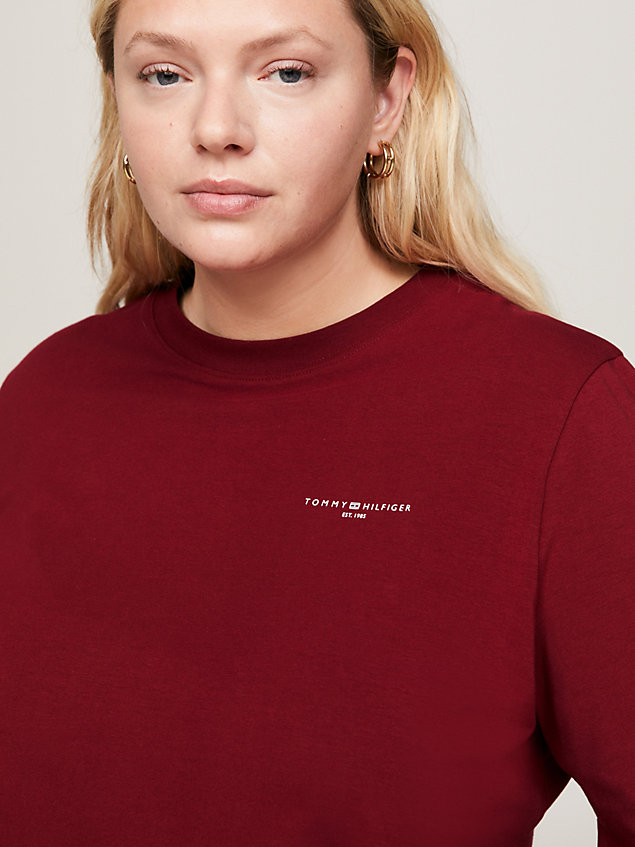red curve 1985 collection langarmshirt mit logo für damen - tommy hilfiger
