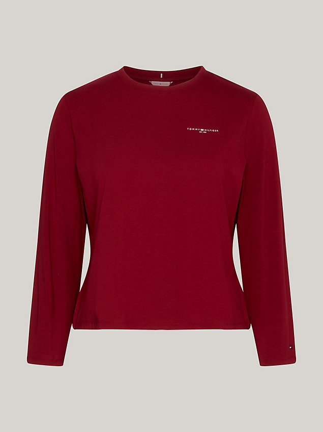 red curve 1985 collection langarmshirt mit logo für damen - tommy hilfiger