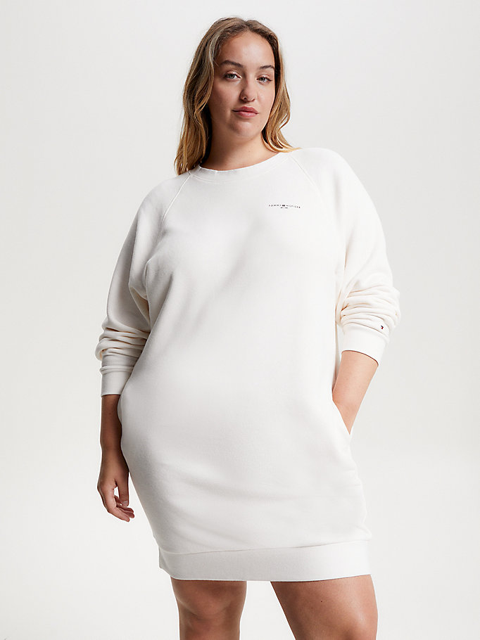 Curve 1985 Collection Logo Sweatshirt Dress | White | Tommy Hilfiger