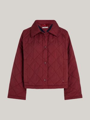 Diamond Quilted Lightweight Short Jacket Purple Tommy Hilfiger