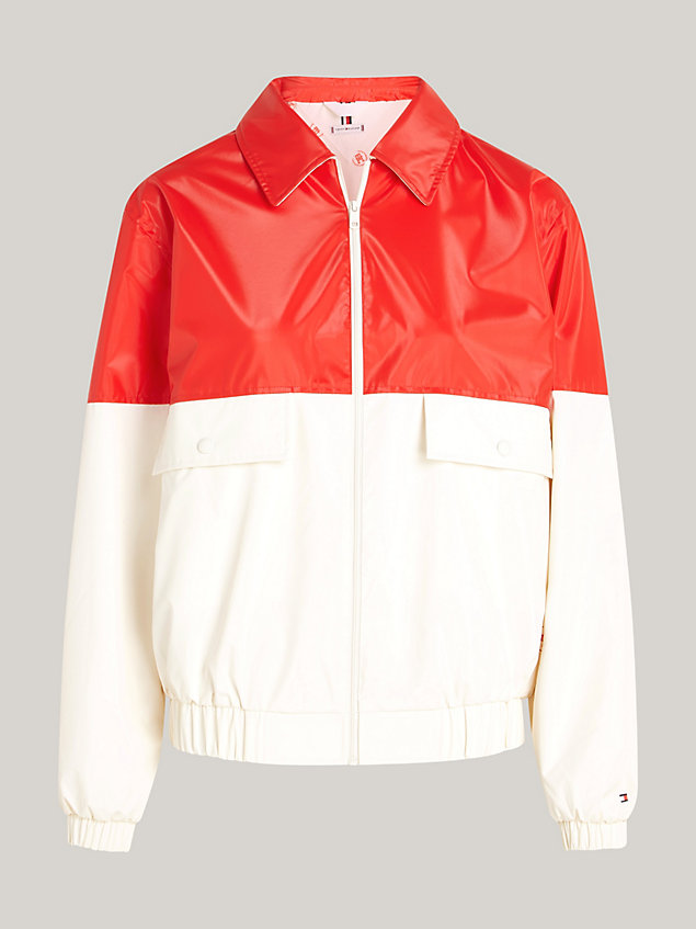 white th monogram colour-blocked ivy jacket for women tommy hilfiger