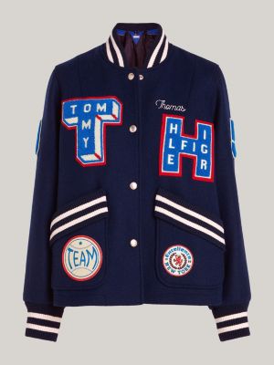 NUEVO CON ETIQUETAS Abrigo Chaqueta Chaqueta Letterman Universitaria para  Hombre Tommy $200