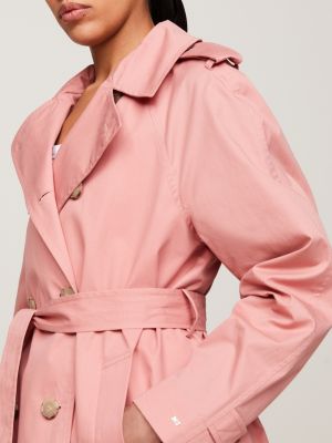 Water Repellent Short Trench Coat Pink Tommy Hilfiger