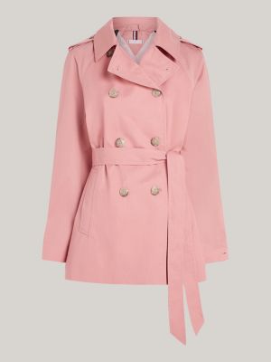 Pink short 2025 trench coat