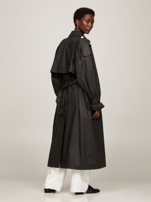 Double Breasted Oversized Trench Coat | Black | Tommy Hilfiger