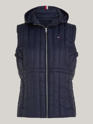 Quilted Hooded Padded Vest, Blue