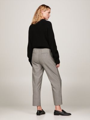 Logo Waistband Slim Fit Trousers | White | Tommy Hilfiger 