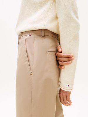 beige slim straight leg ankle chinos for women tommy hilfiger