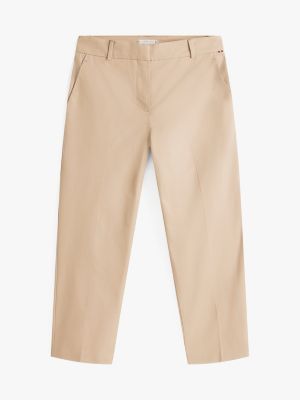 pantaloni chino slim fit dritti beige da donne tommy hilfiger