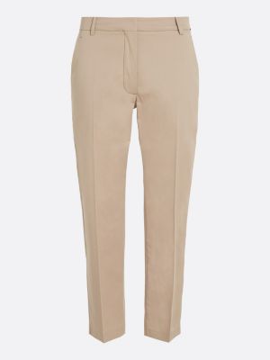 pantaloni chino slim fit dritti beige da donne tommy hilfiger