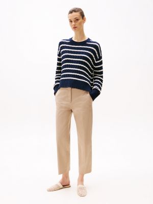 chino slim droit longueur cheville beige pour femmes tommy hilfiger