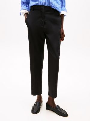 pantalón chino de pernera recta y corte slim black de mujeres tommy hilfiger