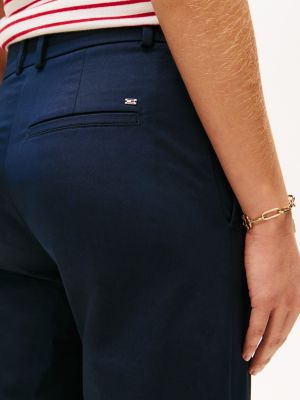 blue slim straight leg ankle chinos for women tommy hilfiger