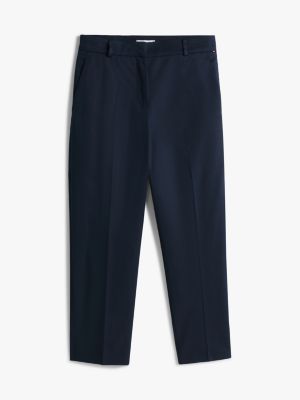 blue slim straight leg ankle chinos for women tommy hilfiger