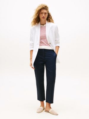 blue cotton rich slim straight chinos for women tommy hilfiger