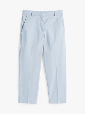 blue slim straight leg ankle chinos for women tommy hilfiger