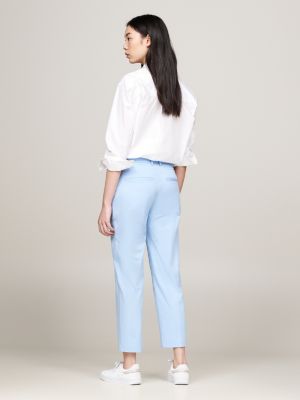 blue cotton rich slim straight chinos for women tommy hilfiger