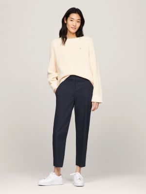 blue slim straight leg fit chinos aus baumwollmix für damen - tommy hilfiger