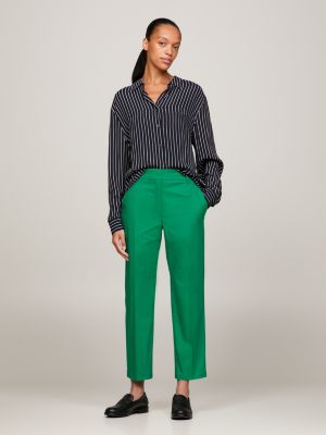 green slim straight leg fit chinos aus baumwollmix für damen - tommy hilfiger