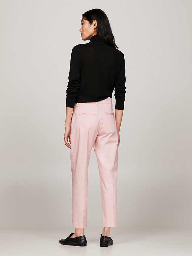 pink slim fit straight leg chinos for women tommy hilfiger