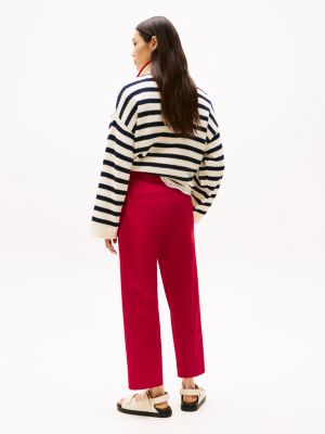 red slim straight leg ankle chinos for women tommy hilfiger