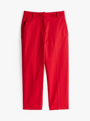 red slim straight leg ankle chinos for women tommy hilfiger